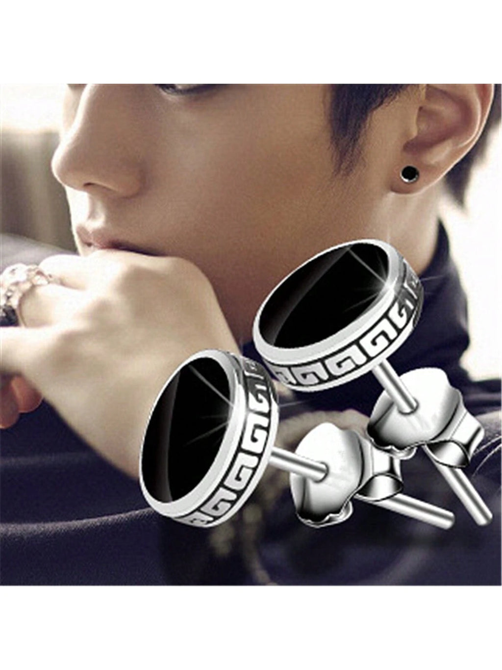 15108 1b-051 Pendientes Vintage Hombres 2 Pzas