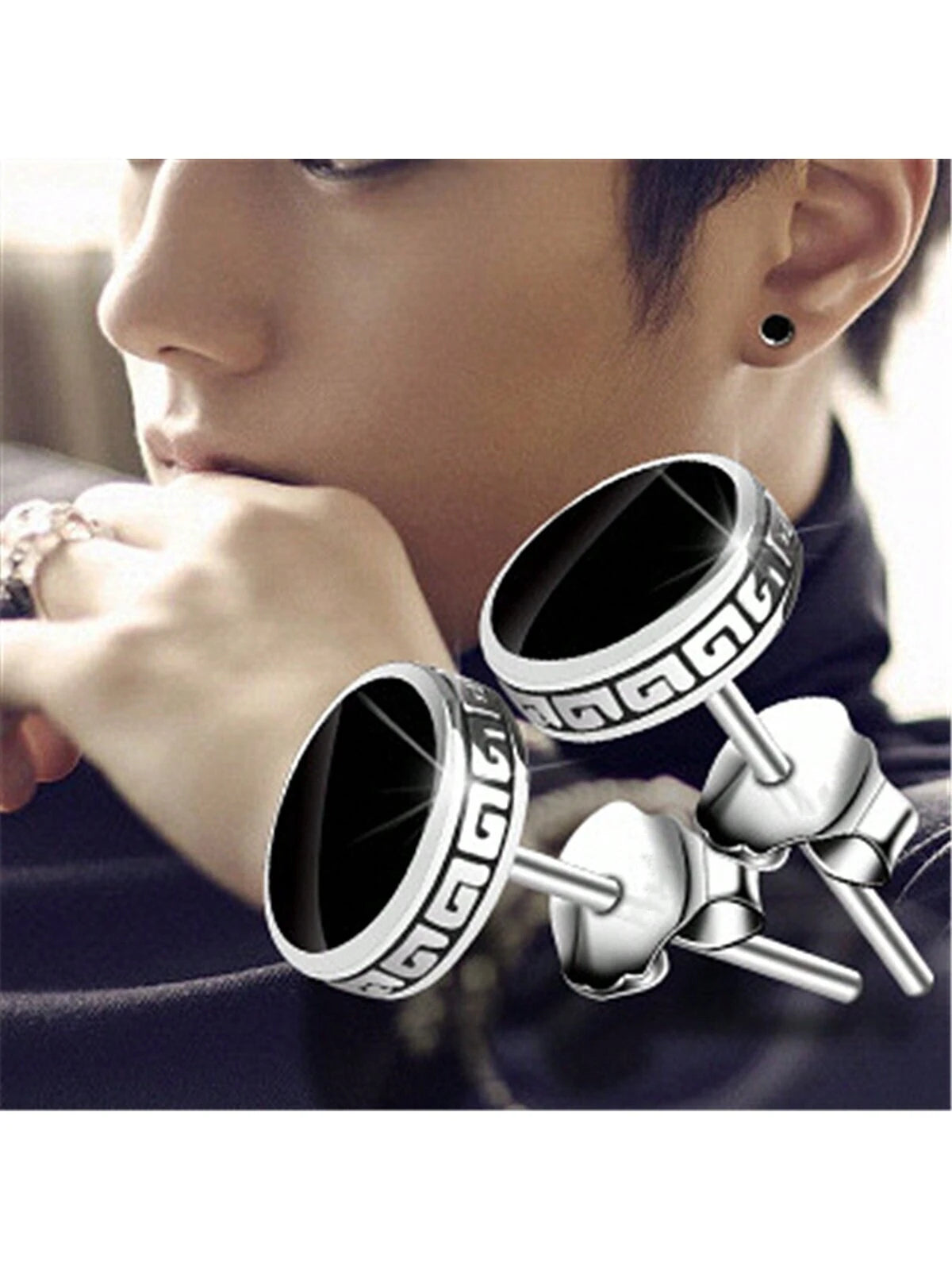 15108 1b-051 Pendientes Vintage Hombres 2 Pzas