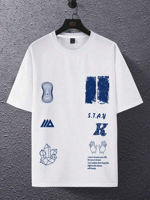 6912 a06-04 Manfinity EMRG Hombres Camiseta con estampado de letra