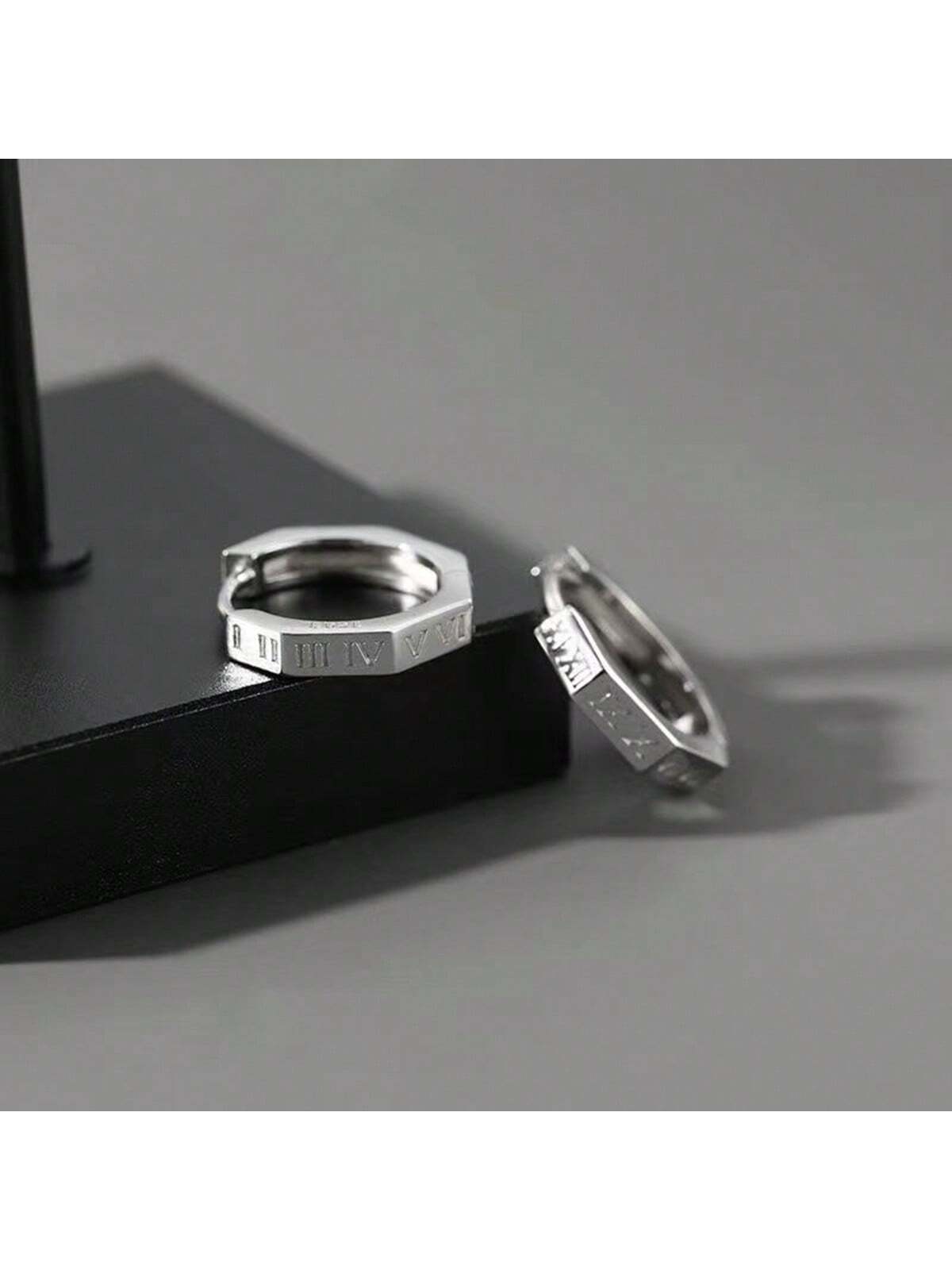 15107 1b-051 Aretes Diseño Números Romanos 2 Pzas