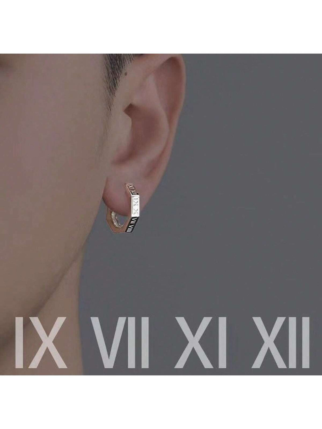 15107 1b-051 Aretes Diseño Números Romanos 2 Pzas