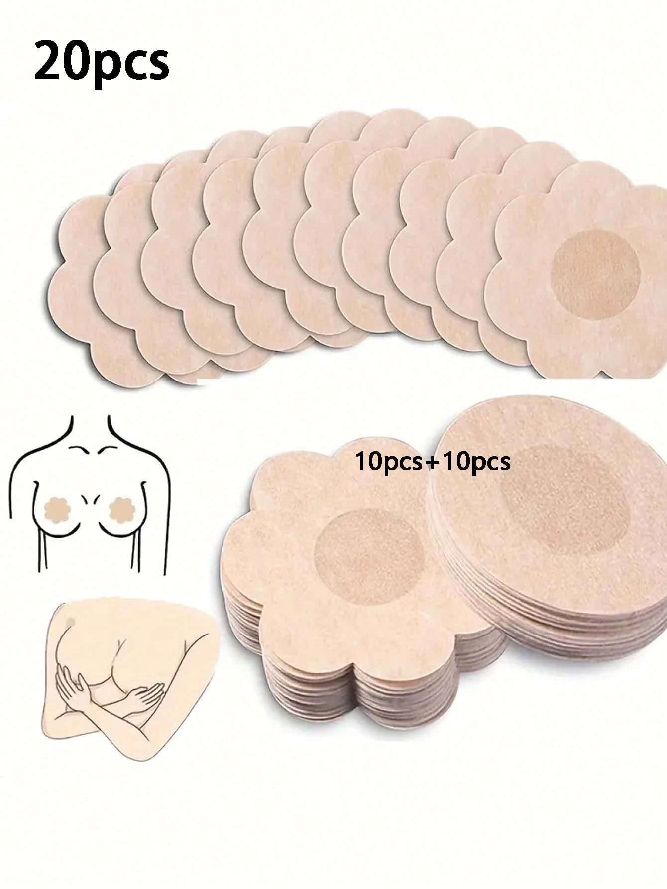 6958 a06-06 Set 20 piezas/paquete de pegatinas desechables de tela no tejida para pezones