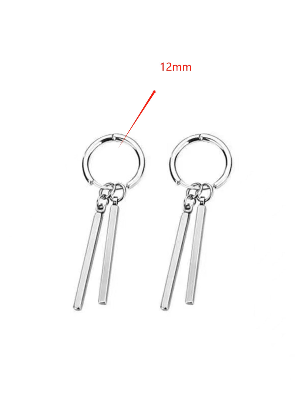 15390 2b-01-04 Pendiente Rectangular Largo Minimalista 2 Pzas