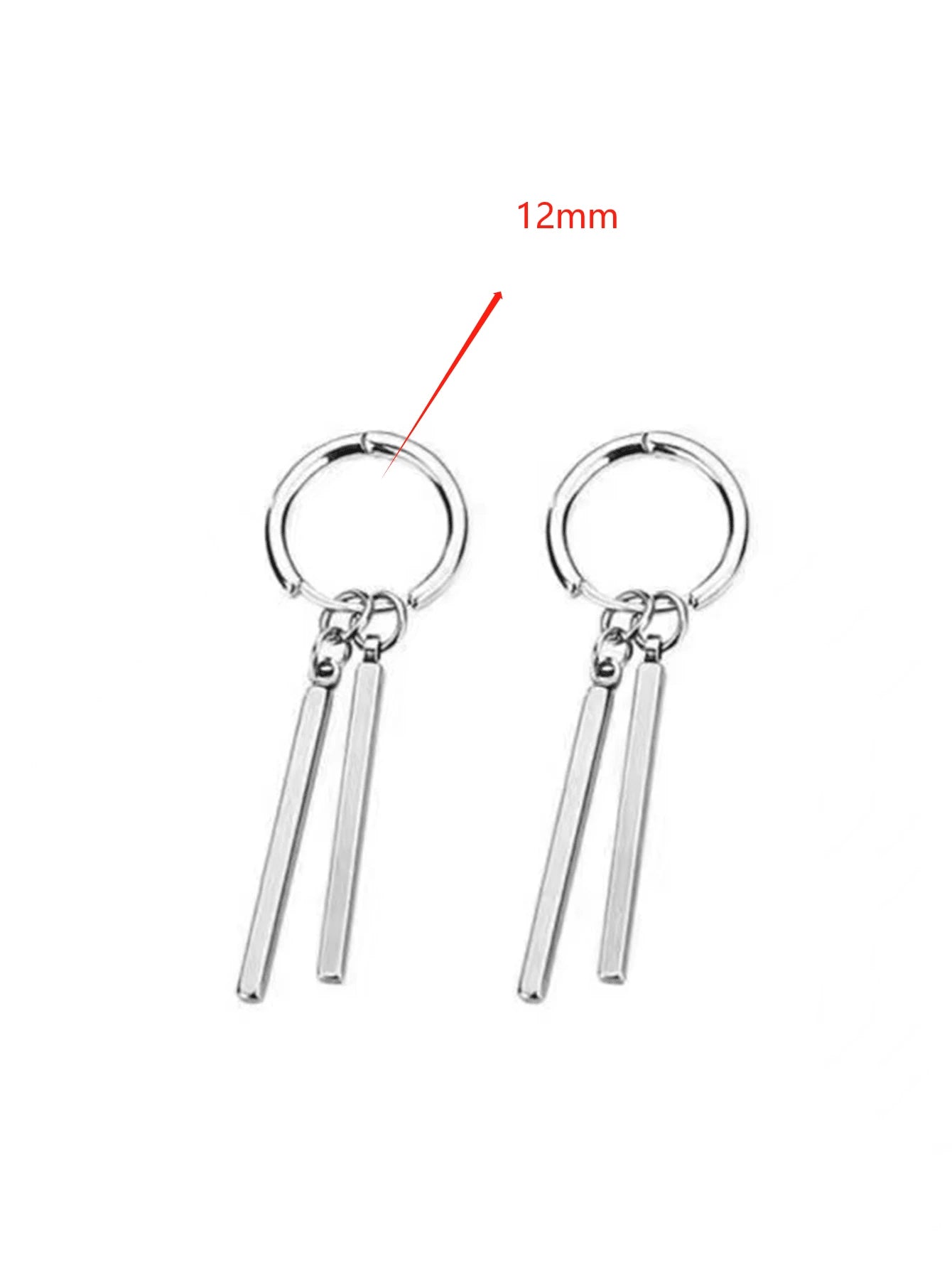 15390 2b-01-04 Pendiente Rectangular Largo Minimalista 2 Pzas