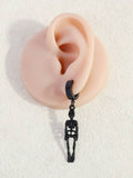 5590 1b-04-19 Arete Clip De Oreja De Calavera De Metal Oscuro Gótico Para Hombres Para Festivales