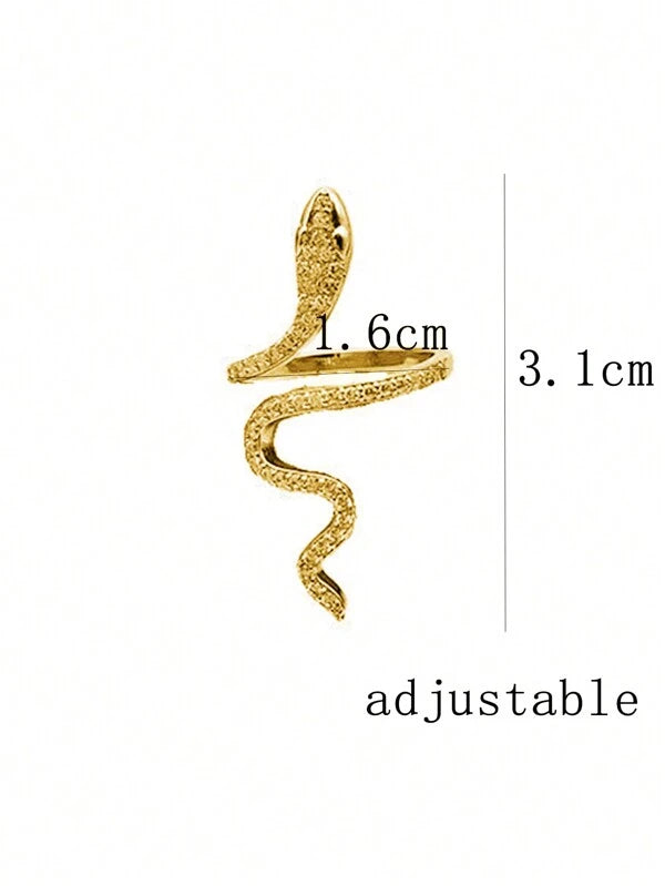 7190 b03-12 Pieza Anillo Con Forma De Serpiente Decorado Con Piedras De Cristal Adecuado Para Uso Diario De Mujeres