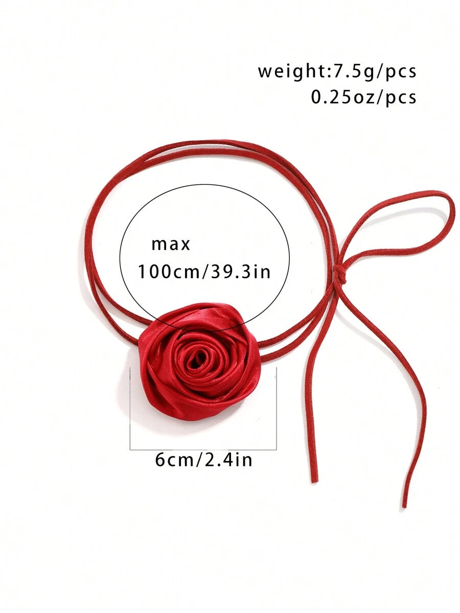 9423 1b-070 Collar De Encanto De Flor De Tela Elegante Y Moderno