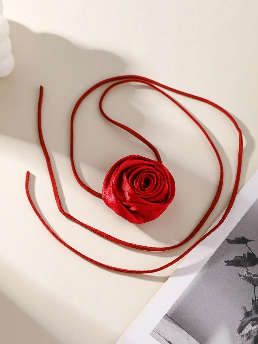 9423 1b-070 Collar De Encanto De Flor De Tela Elegante Y Moderno