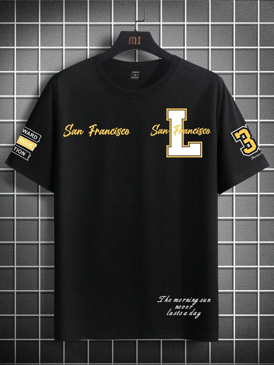 18844 1a-047 Camiseta con estampado de slogan 1 Pza