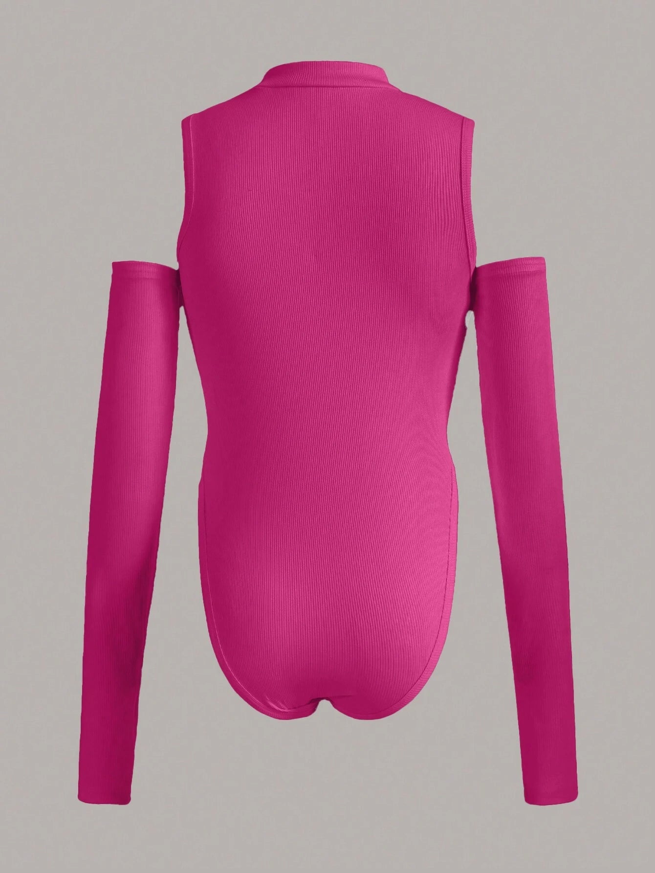 6918 1t-007 Body con abertura delantera de hombros descubiertos corte alto