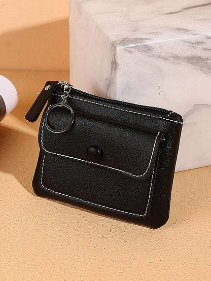 9698 b02-05 Monedero Minimalista De Cuero De Pu De Color Sólido