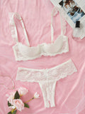 9269 ID-015 Set de lencería con encaje floral con aro