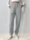 6917 a06-04 Pantalón deportivo unicolor de cintura con cordón