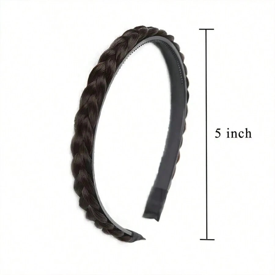 8399 1c-004 Diadema De Pelo Falso Con Dientes Para Evitar Deslizamiento Y Trenza Para Cubrir El Pelo Blanco