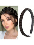8399 1c-004 Diadema De Pelo Falso Con Dientes Para Evitar Deslizamiento Y Trenza Para Cubrir El Pelo Blanco