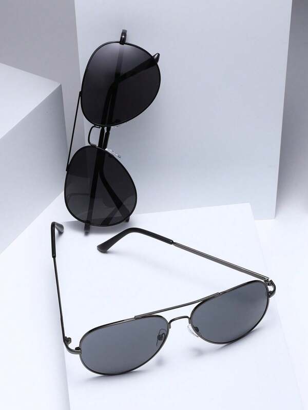 7144 a07-07 Set 2 Pares De Gafas De Sol De Piloto De Moda