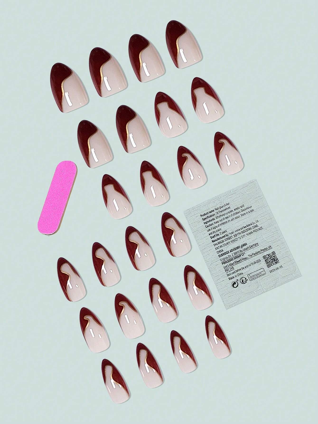 18349 1b-173 Uñas de almendra 24 Pzas
