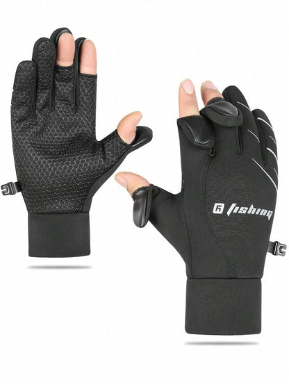 11606 1a-03-05   1 Par Guantes De Dedos Libres Forrados De Franela Con Cubierta Abatible A Prueba De Agua Para Hombres Y Mujeres. Guantes Cálidos Antideslizantes A Prueba De Viento Para Conducir