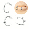 5887 b03-08 Conjunto De 3 Anillos Para Lábios De Acero Inoxidable