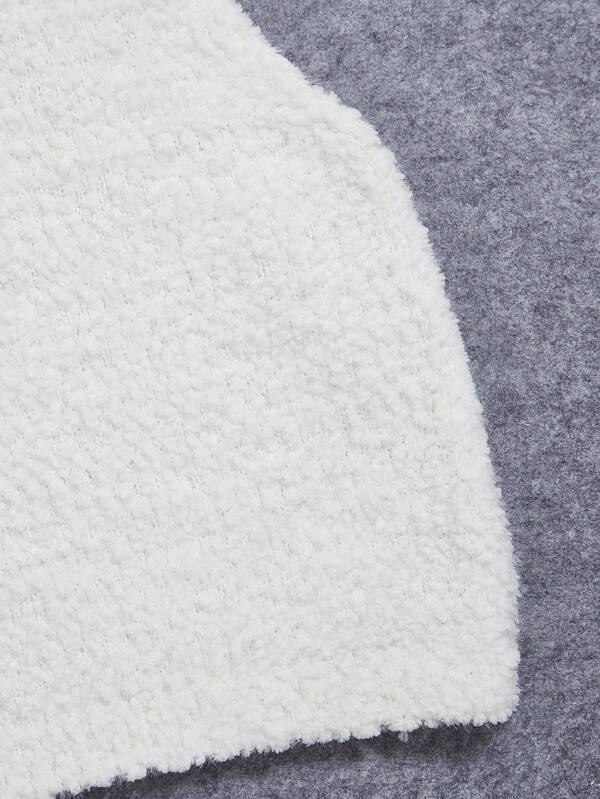 7036 1t-007 Chaleco de punto cuello alto sin manga