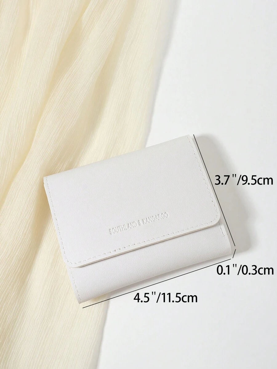9693 1c-015 Billetera Blanca De Moda Con Letra En Pequeña Con Bolsillo Para Monedas
