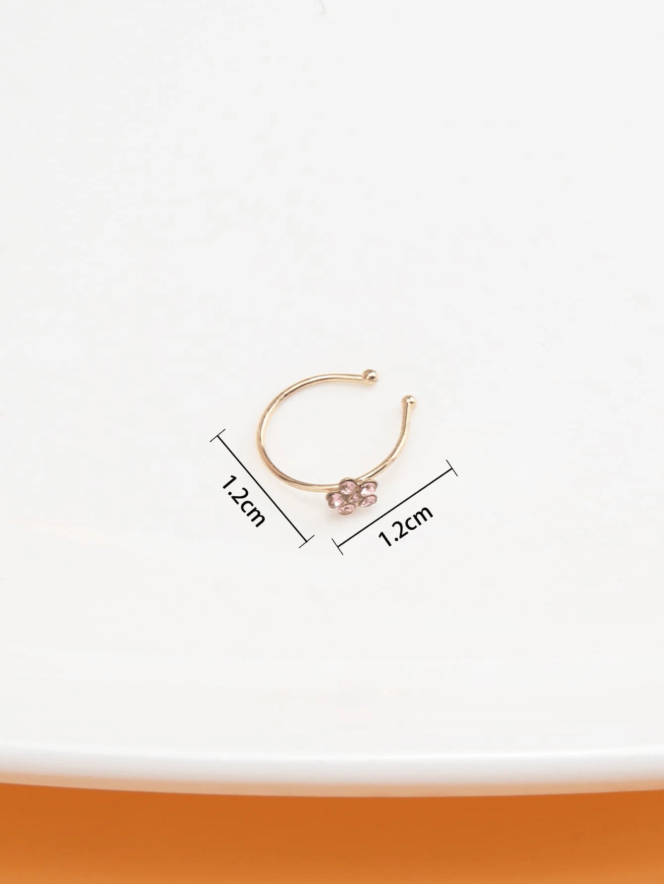 5889 b01-01 Aro para la nariz rosado con diamante de imitación con diseño de flor para mujeres