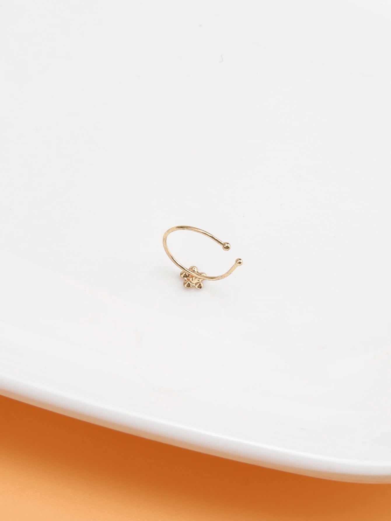 5889 b01-01 Aro para la nariz rosado con diamante de imitación con diseño de flor para mujeres