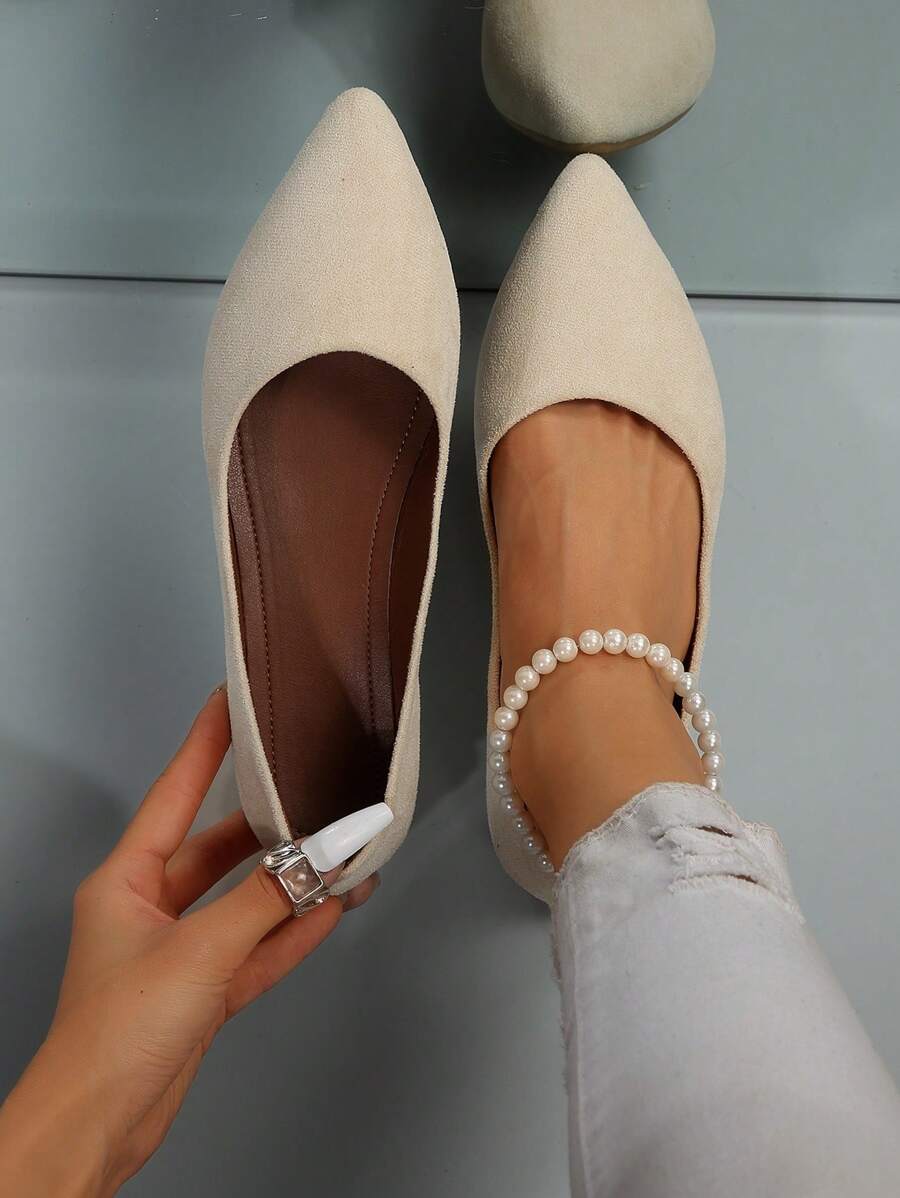 10640 1t-010 Zapatos planos de mujeres cómodo con transpirable retro de punta para primavera