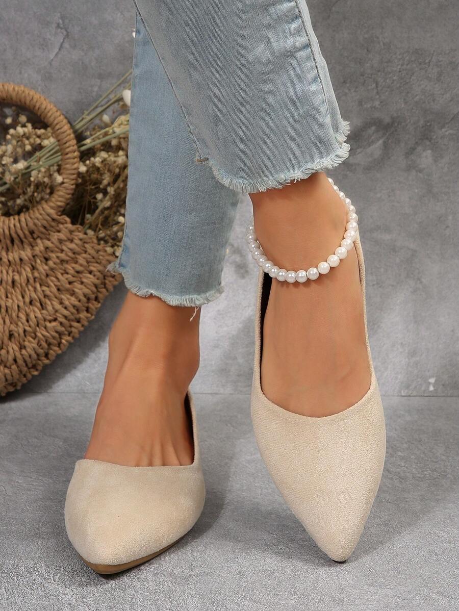 10640 1t-010 Zapatos planos de mujeres cómodo con transpirable retro de punta para primavera