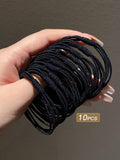 6014 1b-01-16 Set 10 Piezas Lazos Para El Pelo De Varias Capas Y Alta Elasticidad Para Mujeres