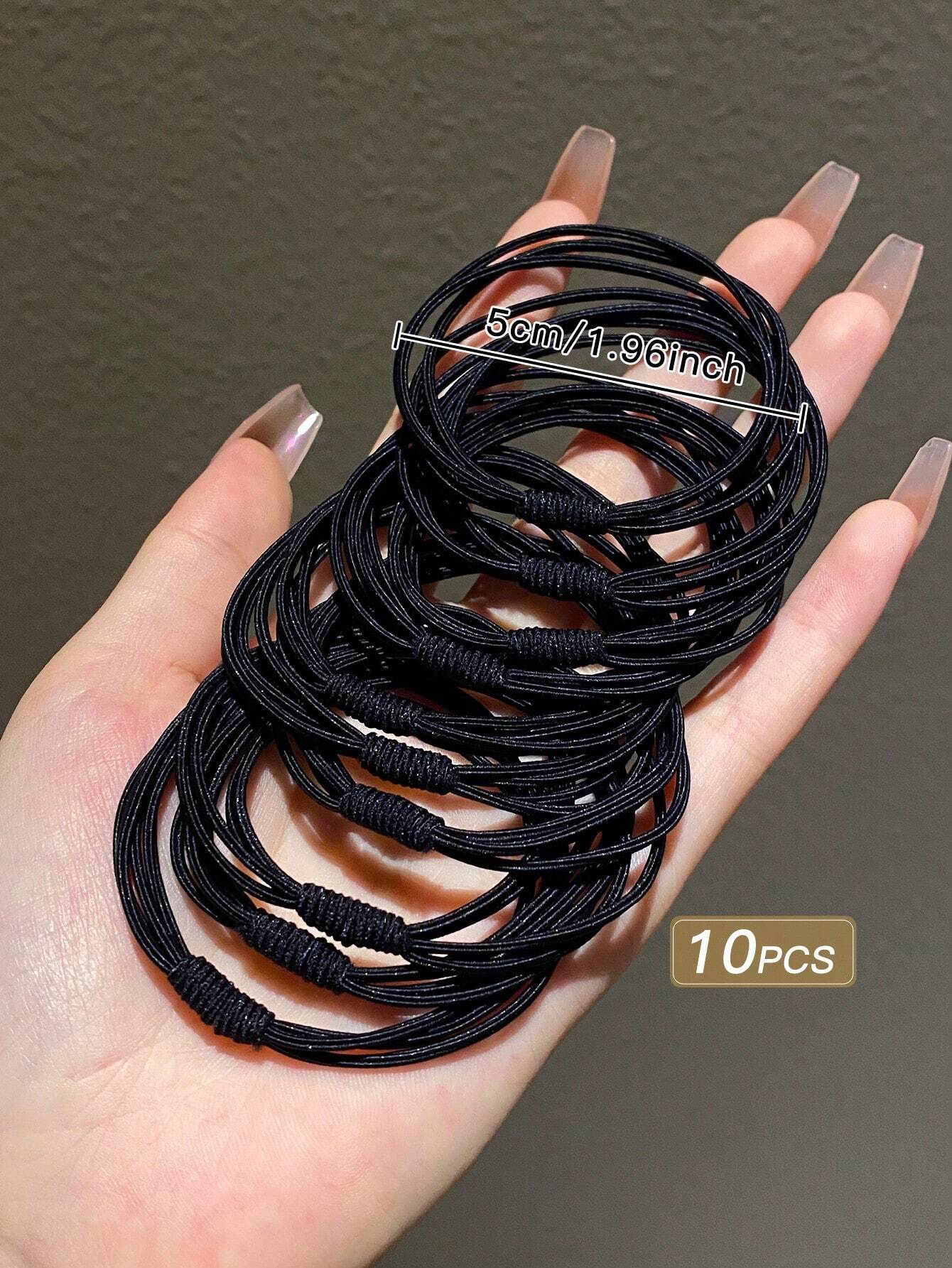6014 1b-01-16 Set 10 Piezas Lazos Para El Pelo De Varias Capas Y Alta Elasticidad Para Mujeres