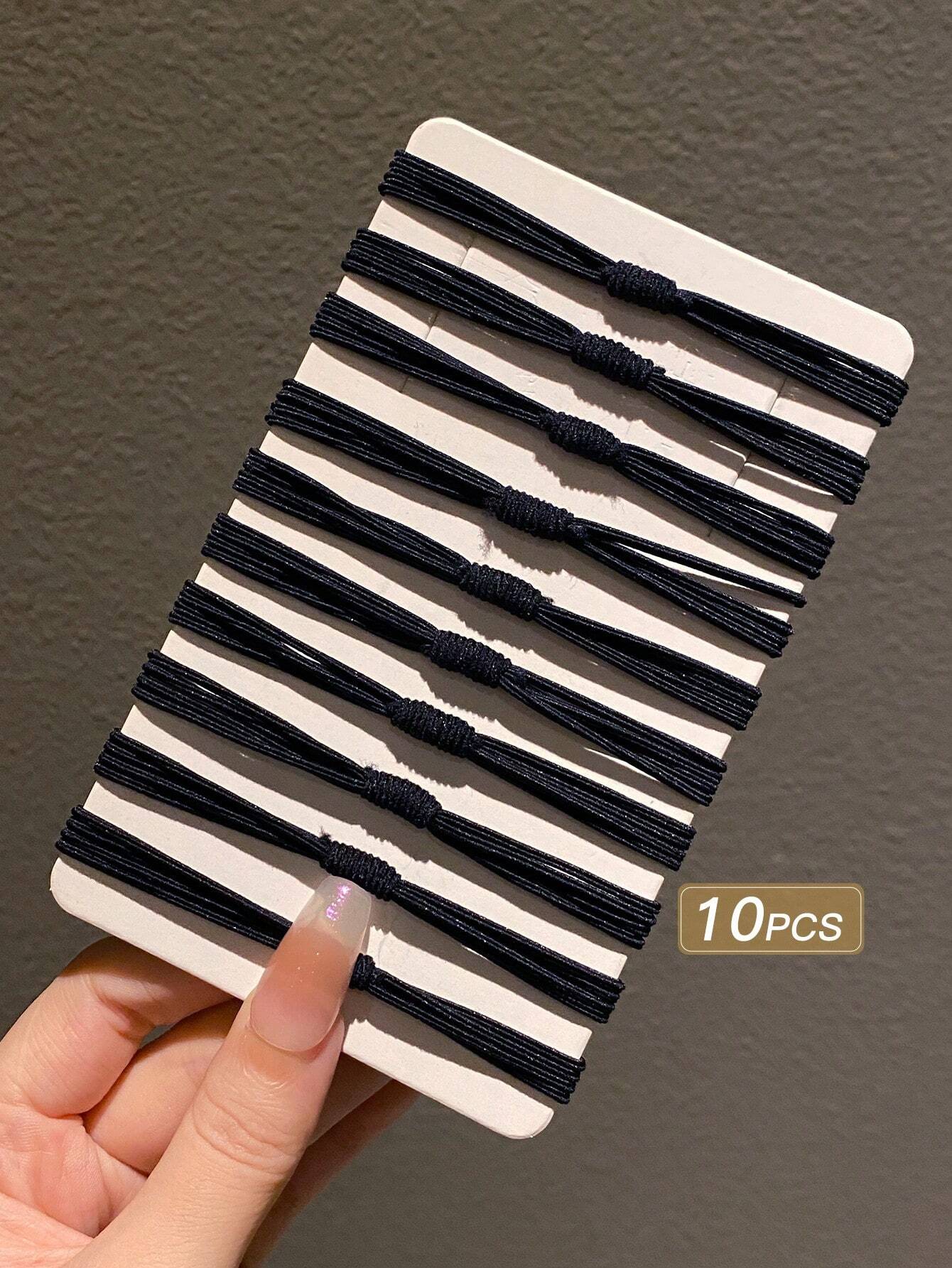 6014 1b-01-16 Set 10 Piezas Lazos Para El Pelo De Varias Capas Y Alta Elasticidad Para Mujeres