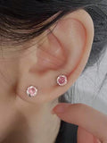8693 b01-25 Aretes Trepadores Con Forma De Luz De Luna Rosa