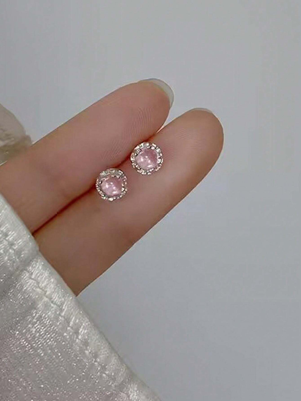 8693 b01-25 Aretes Trepadores Con Forma De Luz De Luna Rosa