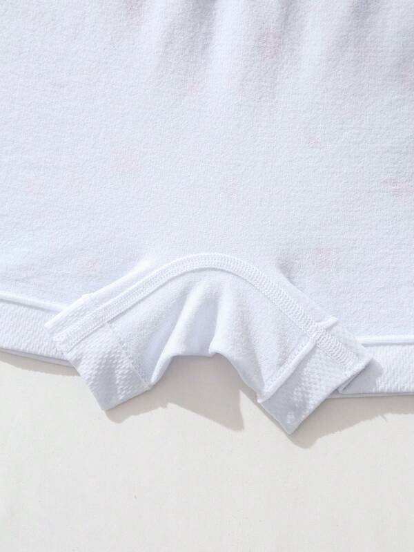 7005 a01-07 Boyshorts con estampado floral de cintura con cinta con letra 3 Piezas