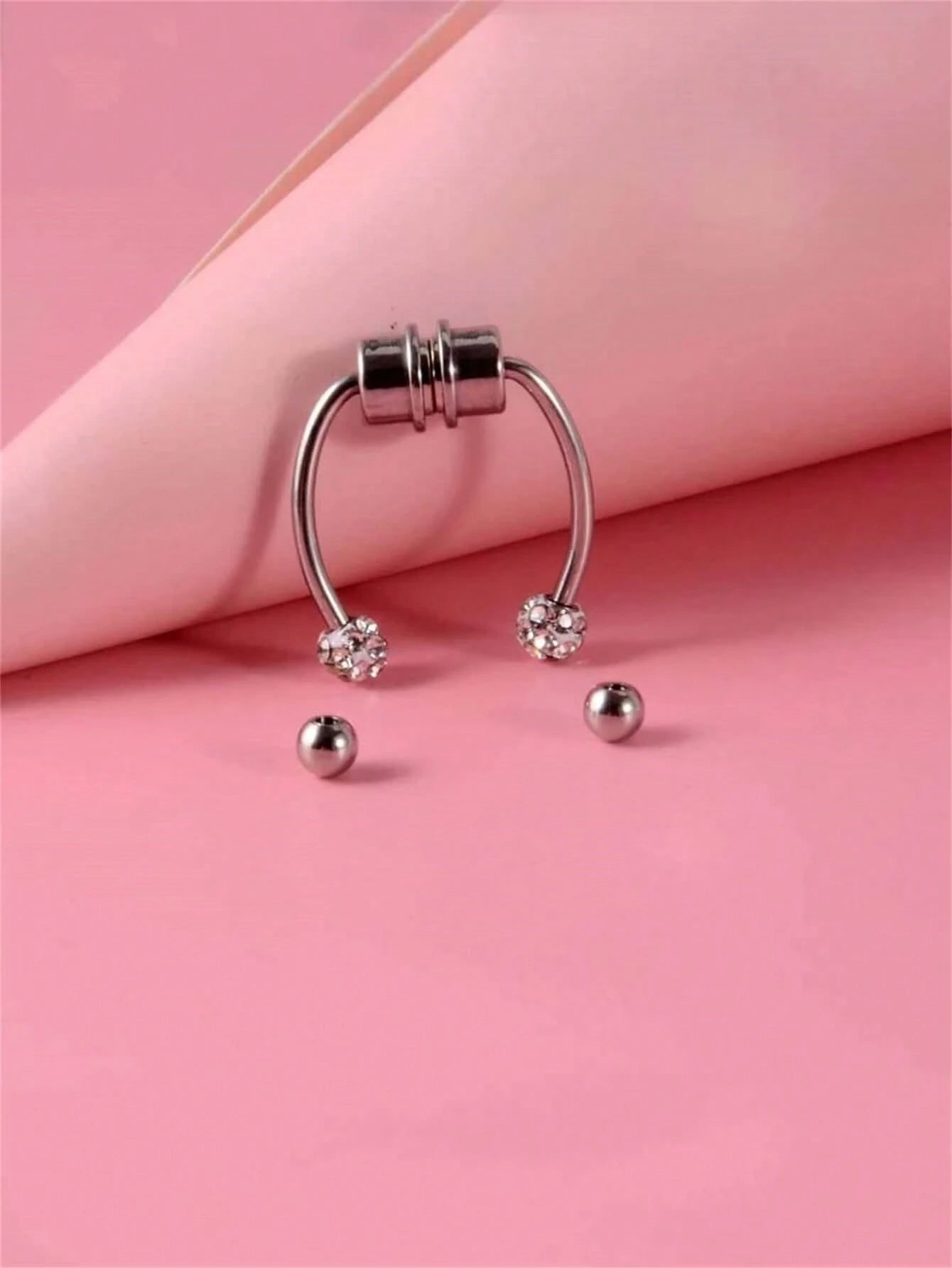 6589 1b-071 Aro para la nariz moda de acero inoxidable con diseño de diamante de imitación para mujeres para decoración diaria