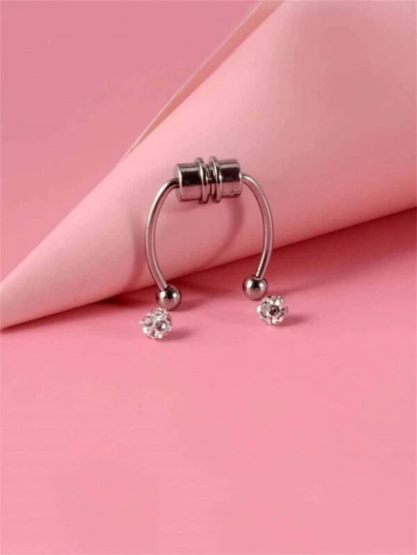 6589 1b-071 Aro para la nariz moda de acero inoxidable con diseño de diamante de imitación para mujeres para decoración diaria