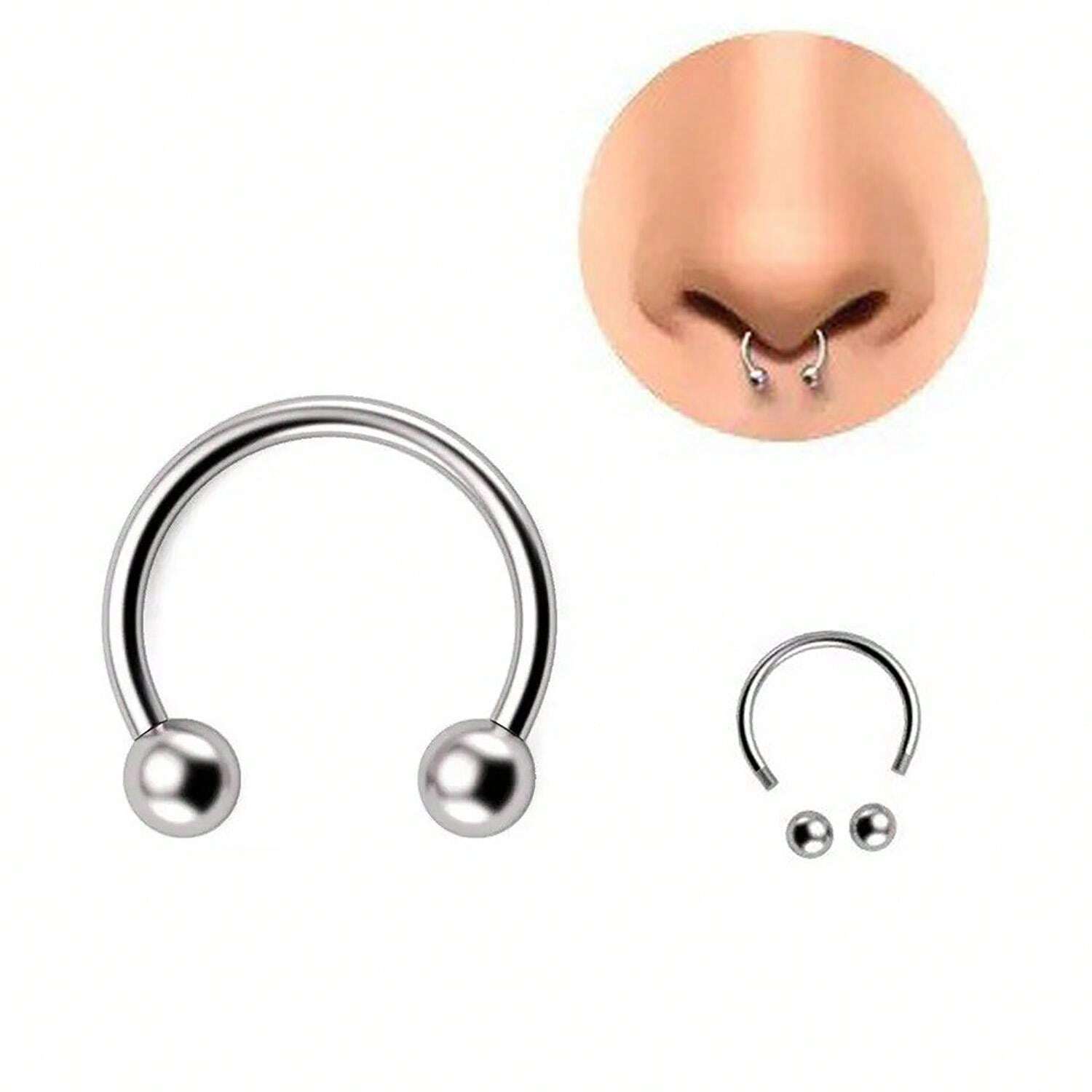 5891 a10-22 Set 3 Piezas/set Minimalista De Piercing De ACERO INOXIDABLE