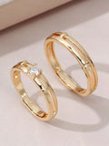 9354 a10-18 Anillo De Cobre Simple Ajustable Para Pareja