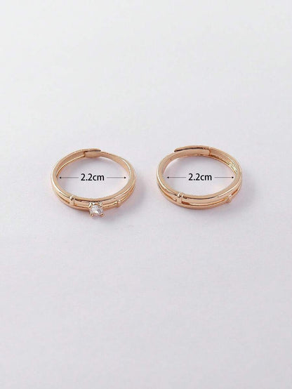 9354 a10-18 Anillo De Cobre Simple Ajustable Para Pareja