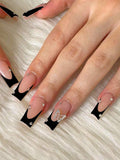 18521 1b-068 Uñas postizas decoradas con mariposas 3D 24 Pzas