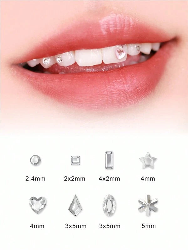 6609 1b-063 Set 40 Unids con 8 Formas Diente Gema Conjunto De Joyas Para Dientes