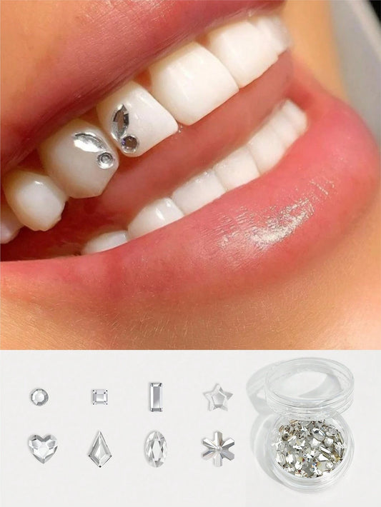 6609 1b-05-02 Set 40 Unids con 8 Formas Diente Gema Conjunto De Joyas Para Dientes