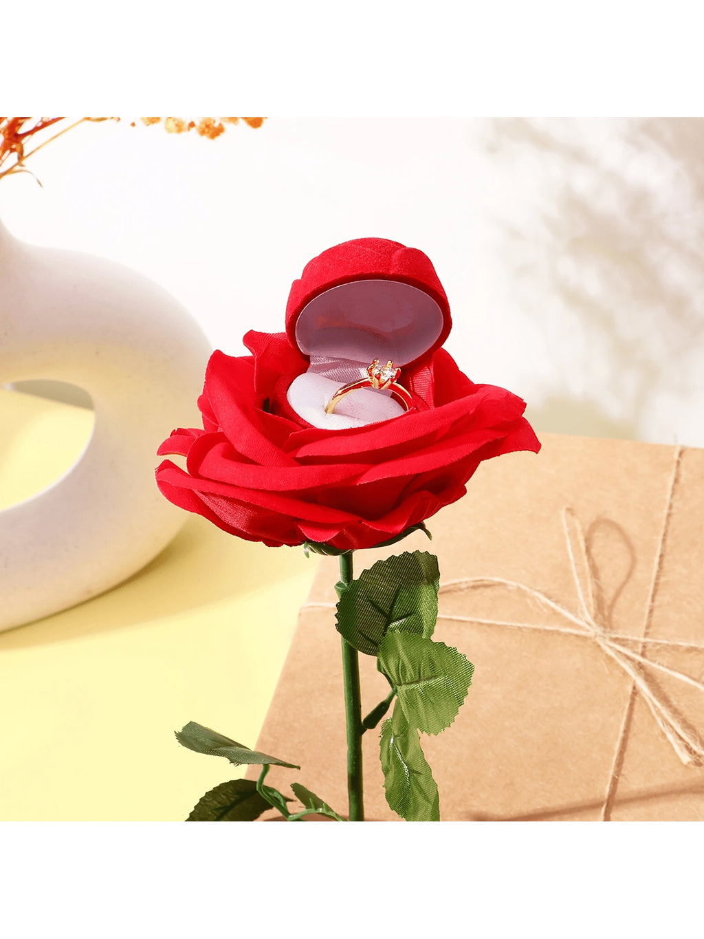 14533 1b-063 Caja De Anillo Diseño Rosa 1 Pza