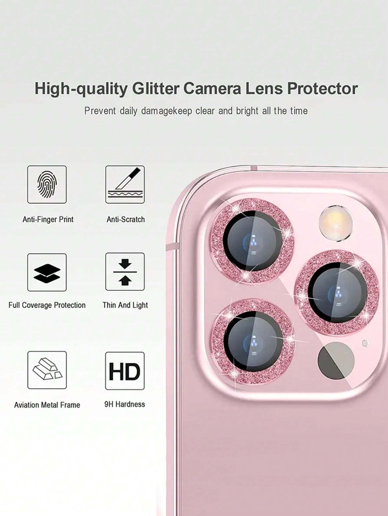9179 2t-ProCa Protector De Lente De Cámara Con Brillo Cubierta