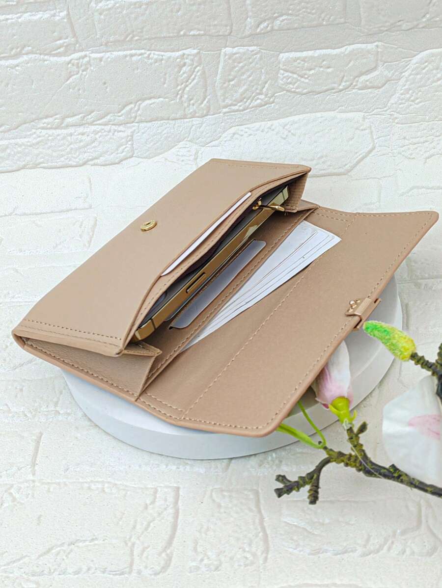 11164 1t-002 Billetera Pu Doble Larga Elegante