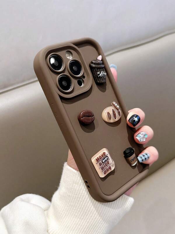 6802 2t-014 Caso Suave Del Teléfono Con El Diseño Del Té De La Tarde Con Bordes Redondeados De Pulverización De Aceite Y Pasta De Jabón Compatible Con Iphone