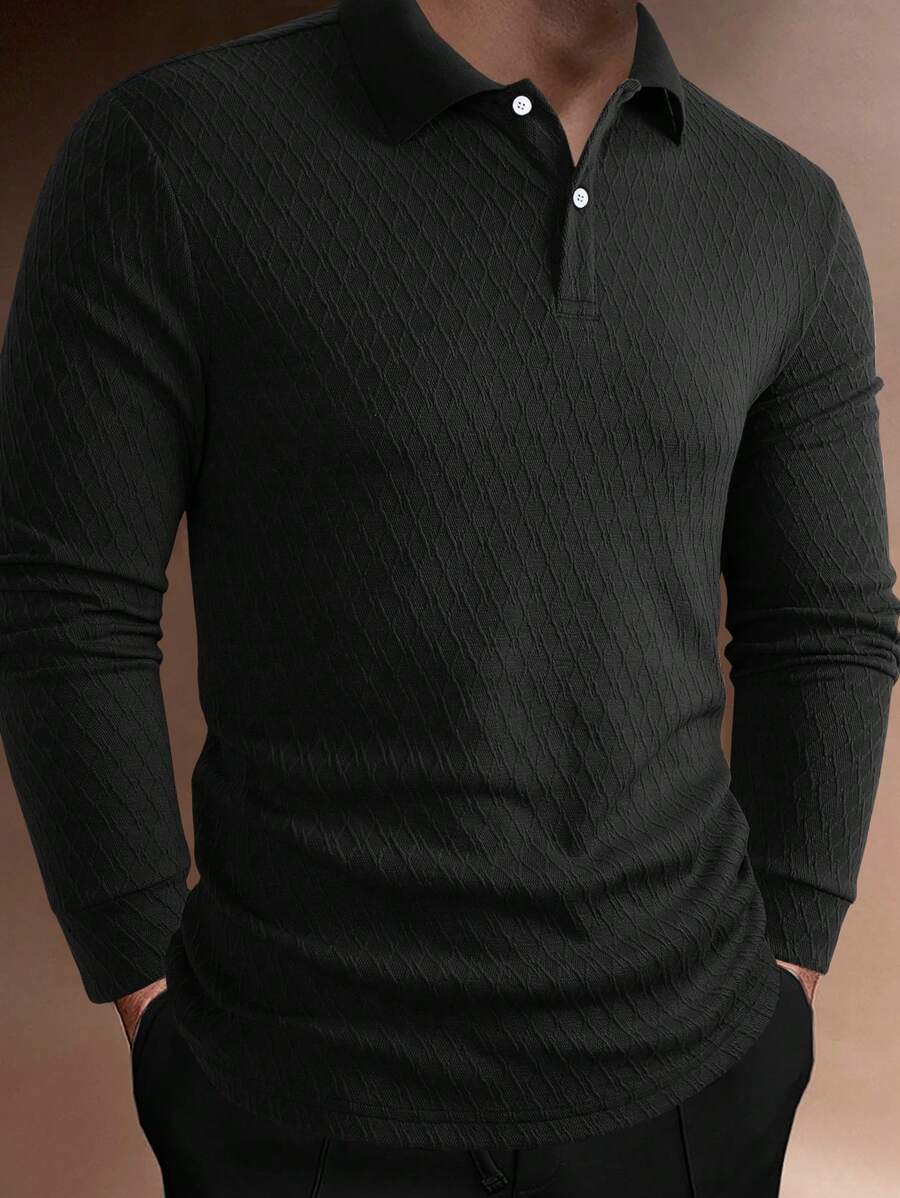 11055 1t-396 Camisa polo unicolor con botón