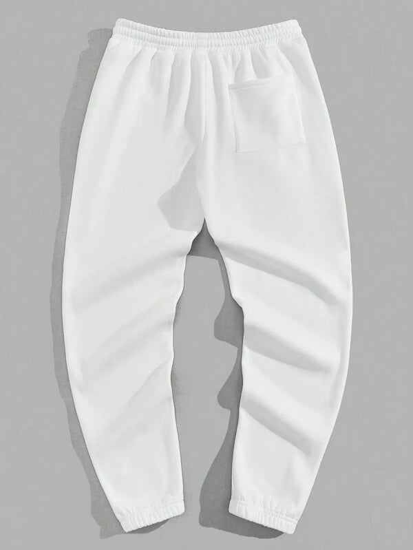 6991 1t-209 Pantalones deportivos con estampado de letra de cintura con cordón