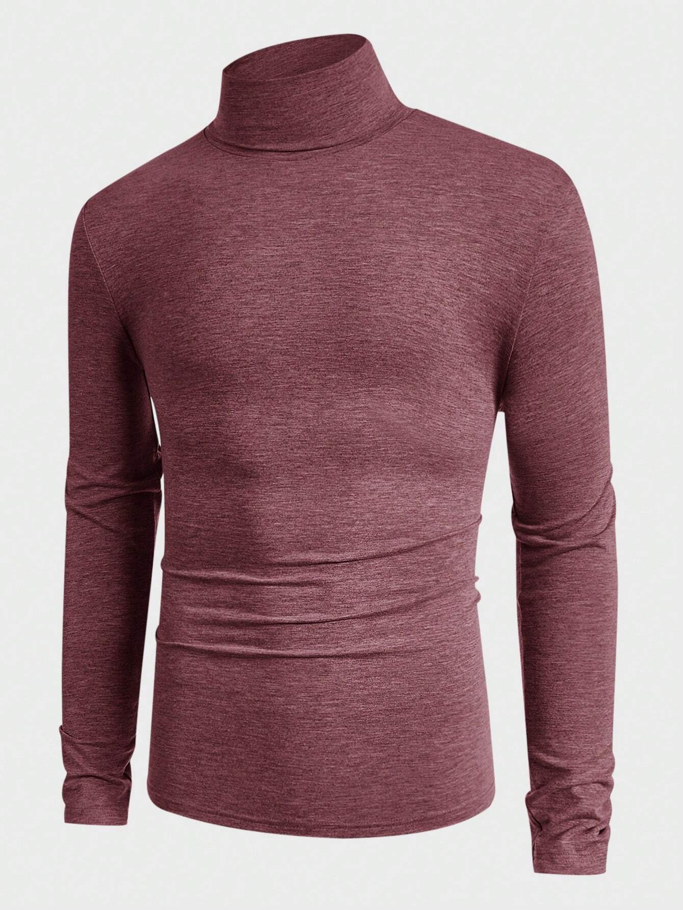 6717 1t-006 Camiseta unicolor de cuello cisne